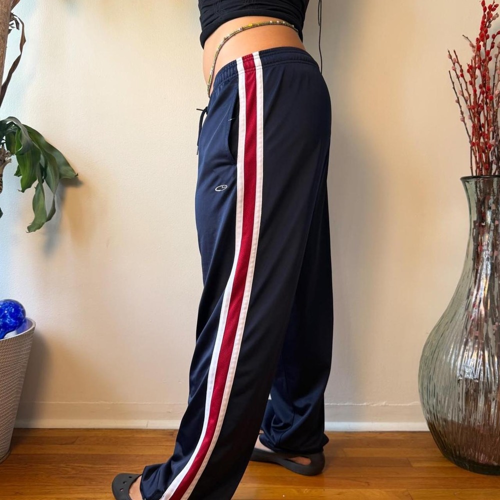 Champion C9 Navy Blue Red Stripe Track Pants Baggy Y2K Gorpcore XL